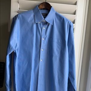Nordstrom Men’s Light Blue Dress Shirt, wrinkle free, 
100% Cotton